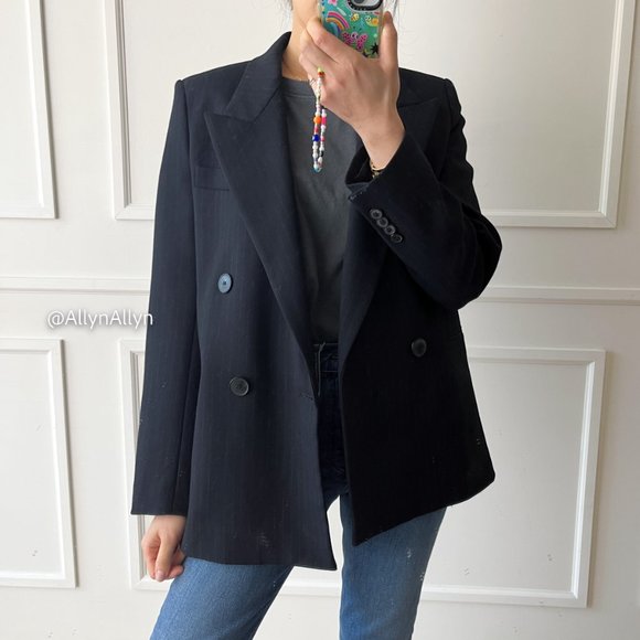 Navy blazer with faint pinstripe - Picture 2 of 12